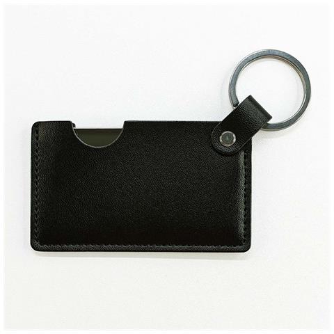 Specchietto Per Il Trucco Portatile In Pu Con Portachiavi In Acciaio Inossidabile Black - Foto 3