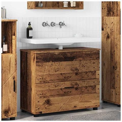 Mobile da Bagno con cassetto Legno vecchio 76.5 x 35 x 64 cm - Foto 2