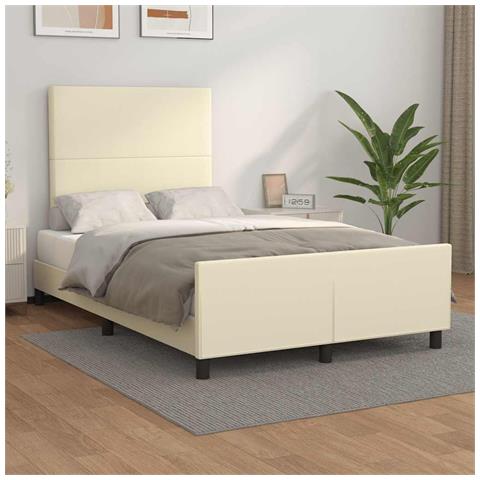 Giroletto senza Materasso Crema 120x190 cm Similpelle - Foto 2