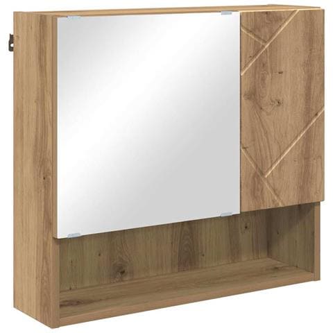 Mobiletto per specchio rovere artigianale 59 x 17 x 55 cm - Foto 1