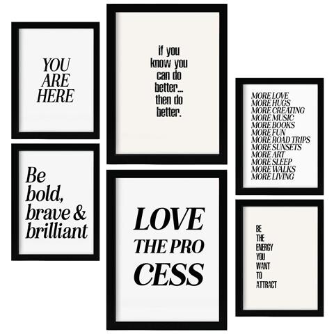 Set Di 6 Stampe Citazione Sull'assassinio In Versatili Dipinti Decorativi Estetici Per Il Tuo Soggiorno, Camera Da Letto, Casa A3 & A4 Cornice Nera - Foto 1