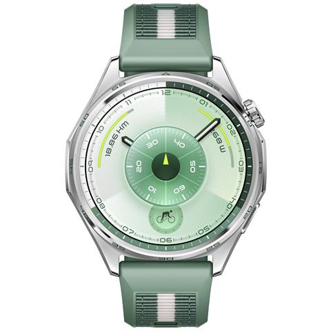 WATCH GT6, Cassa 46mm in acciaio inossidabile e cinturino verde. Compatibile con iOS e Android. Fino a 21 giorni di autonomia. - Foto 1