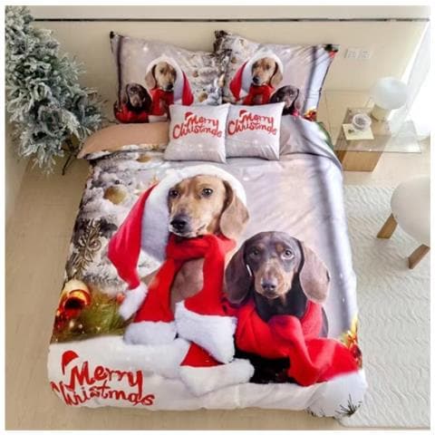 Copripiumino Sacco Piumone Stampa Digitale Letto Matrimoniale Wish 3d Matrimoniale D3 Cagnolini - Foto 1