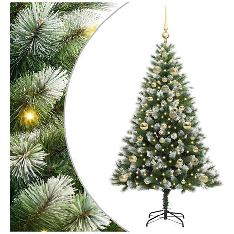 Albero di Natale artificiale a cerniera con neve fioccata - Foto 1
