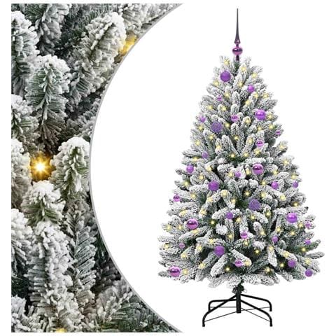 Albero di Natale artificiale con 150 LED Verde e Bianco 150 cm - Foto 1
