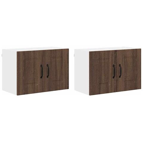 Pensile cucina con porta 2 pcs Rovere Marrone 60 x 31 x 40 cm - Foto 1