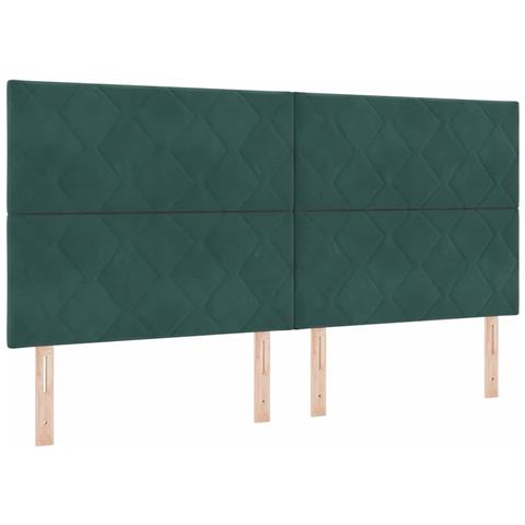 Testiera LED con testiera Verde Scuro 200 cm Pelle Sintetica - Foto 1