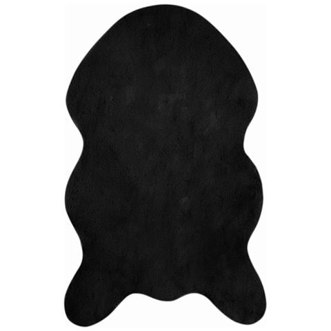 Tappeto in Pelliccia Sintetica di Coniglio Olite Nero - Foto 1