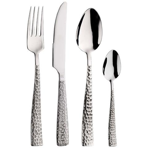 Palace Martellato Set 24 posate acciaio inox 18/10 - Servizio per 6 Persone - forchetta, coltello, cucchiaio e cucchiaino - Design elegante per tavole moderne - Foto 1