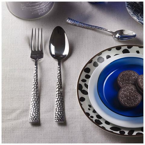 Palace Martellato Set 24 posate acciaio inox 18/10 - Servizio per 6 Persone - forchetta, coltello, cucchiaio e cucchiaino - Design elegante per tavole moderne - Foto 2