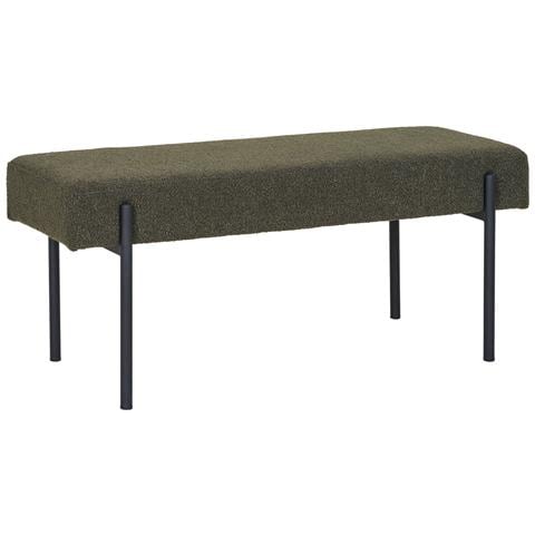 Panca Swindon In Bouclé Verde Scuro Con Gambe Nere — 100×36×42,5 Cm - Foto 2