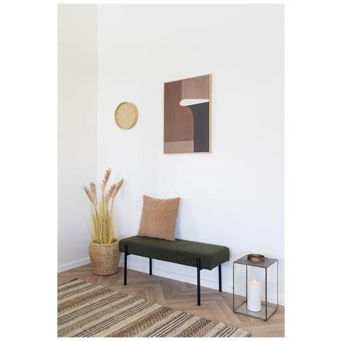 Panca Swindon In Bouclé Verde Scuro Con Gambe Nere — 100×36×42,5 Cm - Foto 5
