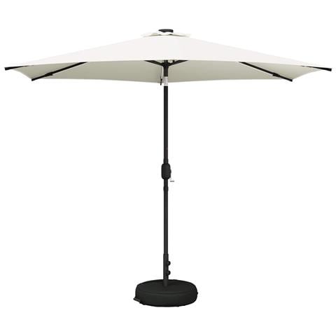 Parasol da Giardino con Luci LED 300 x 300 cm Poliestere Crema - Foto 1