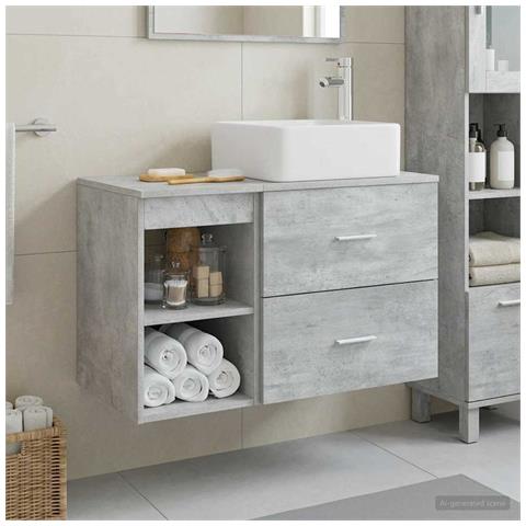 Set di mobili per il bagno 2 pcs Grigio Cemento - Foto 2