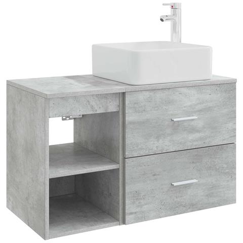 Set di mobili per il bagno 2 pcs Grigio Cemento - Foto 1