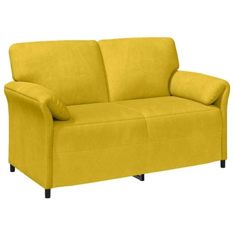 Divano a 2 Posti Giallo 158 x 83 x 95 cm Velluto - Foto 1