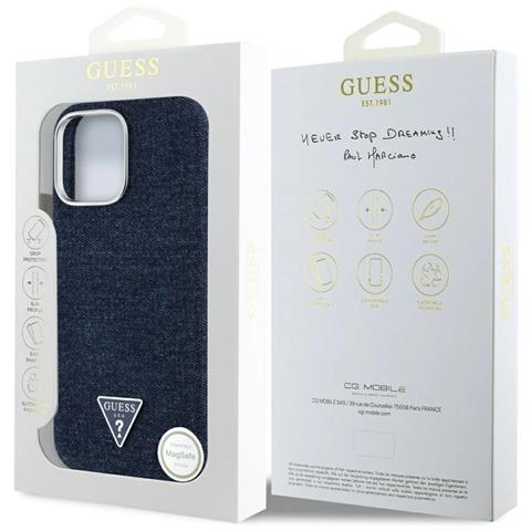 Custodia Guess Blu Per Iphone 16 Pro Max Con Logo - Foto 1