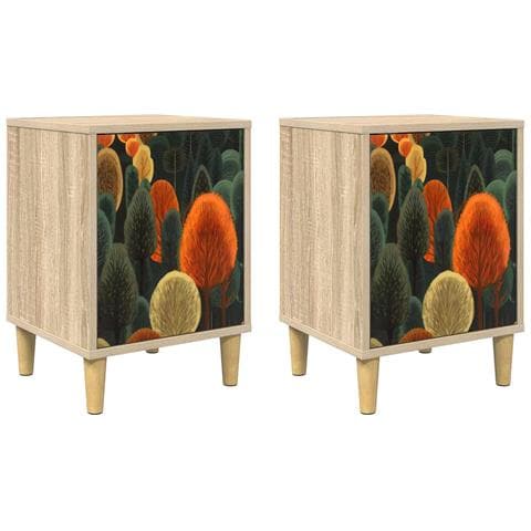 Armadio da Notte ZAANDAM 2 pz Rovere Sonoma 36 x 33 x 50 cm - Foto 1