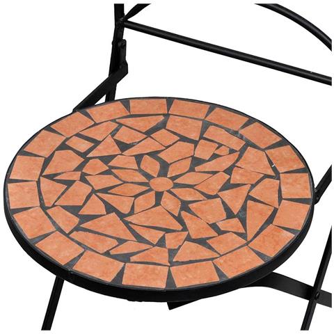 Sedie da Bistrot Pieghevoli 2 pz in Ceramica Terracotta - Foto 2