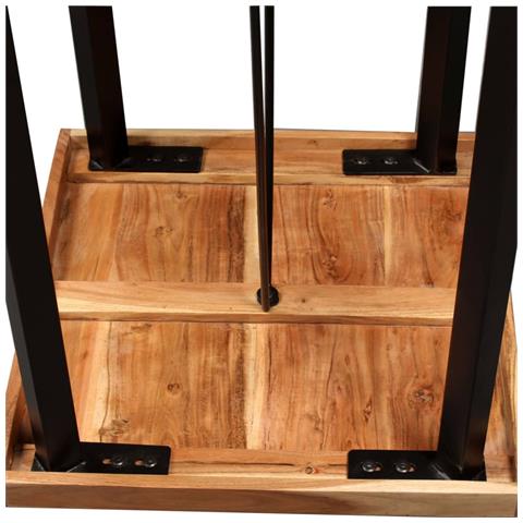 Set da Bar 3 pz in Legno Massello di Acacia e di Recupero - Foto 10