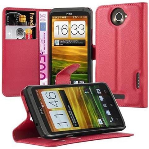 Custodia Compatibile Con Htc One X / X+ In Rosso Carminio - Coperchio Protettiva Con Chiusura Magnetica, Funzione Stand E Tasca Per Le Carte - Foto 1
