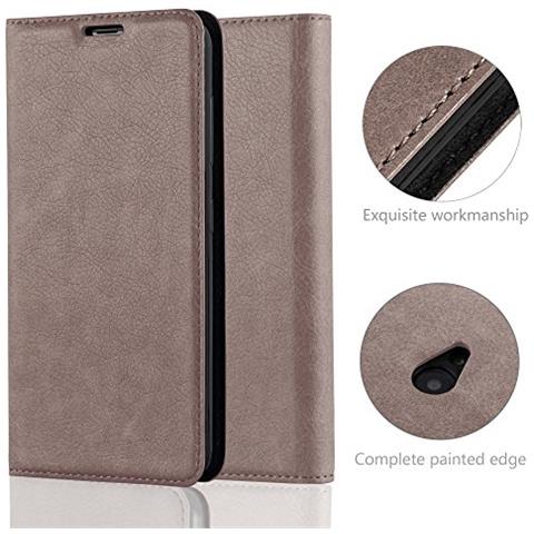 Custodia Compatibile Con Nokia Lumia 535 In Bruno Caffè - Coperchio Protettiva Con Chiusura Magnetica, Funzione Stand E Tasca Per Le Carte - Foto 2