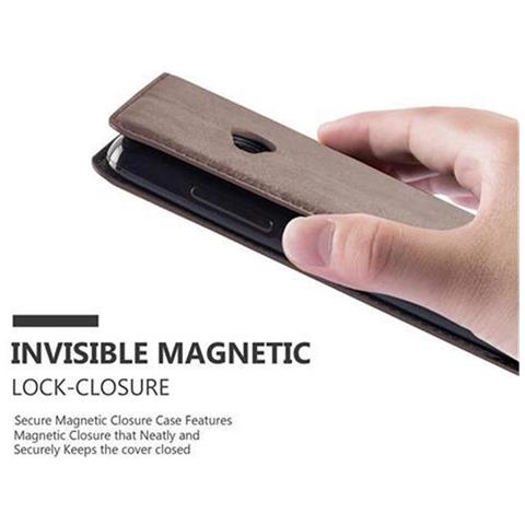 Custodia Compatibile Con Nokia Lumia 535 In Bruno Caffè - Coperchio Protettiva Con Chiusura Magnetica, Funzione Stand E Tasca Per Le Carte - Foto 9