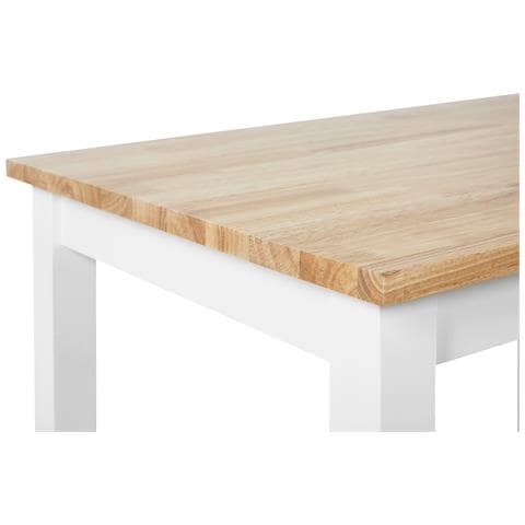 Tavolo Da Pranzo In Legno Chiaro E Bianco 60 X 80 Cm Battersby - Foto 14
