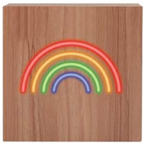 Speaker Wireless Luminoso Bluetooth Induzione Legno Arcobaleno - Foto 1