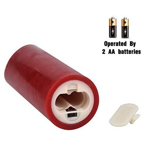 Batteria Candele 5.5 6 6.5 7 8 Set Su 5 Cera Reale Non Di Plastica Pilastri Sono Realistica Danza Led Flames E 10-key Telecomando Con 2468 Ore Funzione Timer 200 Ore - (5x1 Rosso) - Foto 4