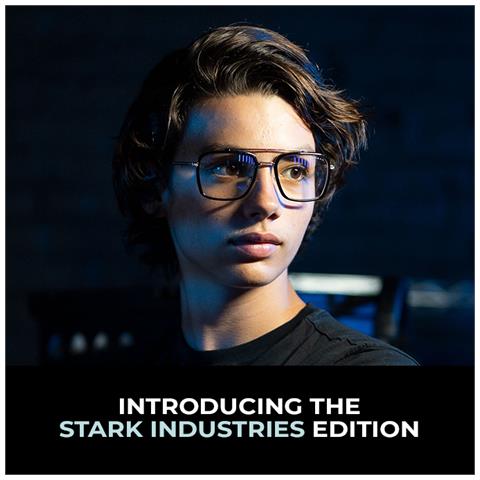 Occhiali Da Gioco E Da Computer | Edizione Stark Industries | Montatura In Acciaio Inossidabile, Tonalità Delle Lenti: Clear (blocca Il 35% Di Luce Blu E Il 100% Di Luce Uv) - Foto 2