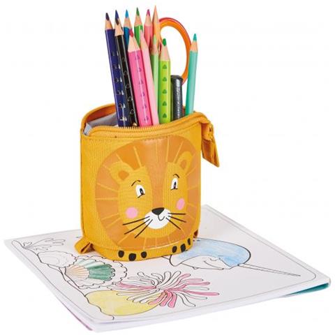 Lion Astuccio Portamatite Poliestere Arancione, Giallo - Foto 3