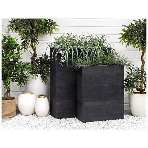 Vaso Per Piante Nero 80 X 30 X 92 Cm Thimena - Foto 1