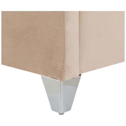 Letto Velluto Lubbon 140 X 200 Cm Beige - Foto 2