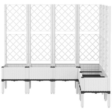 Fioriera Da Giardino Con Graticcio Bianco 160x120x142 Cm In Pp - Foto 3