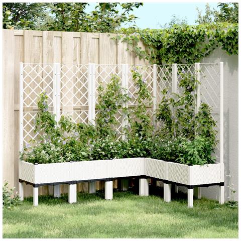Fioriera Da Giardino Con Graticcio Bianco 160x120x142 Cm In Pp - Foto 1