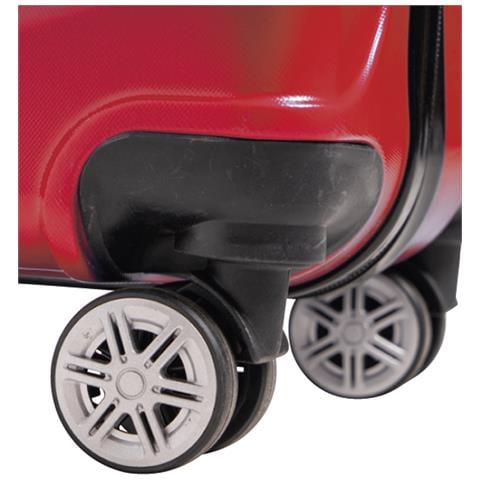 Trolley Cabina Rigido Bagaglio A Mano Rosso Con Maniglia Telescopica 33.5x22x55cm - Foto 2
