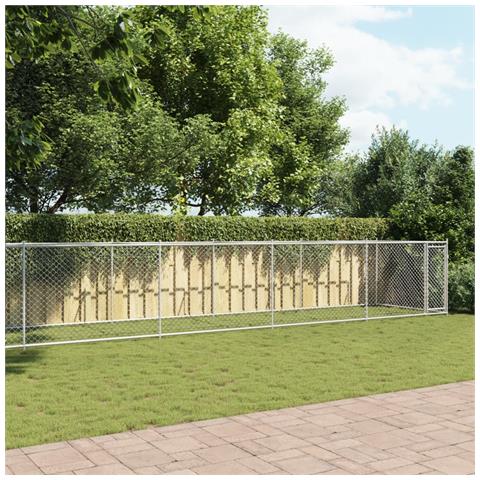 Gabbia Per Cani Con Porta Grigia 10x2x1,5 M In Acciaio Zincato - Foto 2