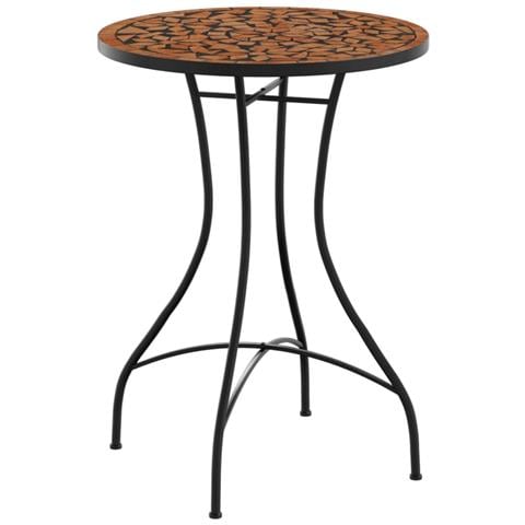 Tavolo Da Bistrò A Mosaico Terracotta 50x70 Cm In Ceramica - Foto 2