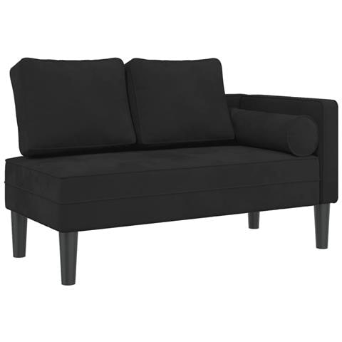 Chaise Lounge con Cuscini Nero in Velluto - Foto 2
