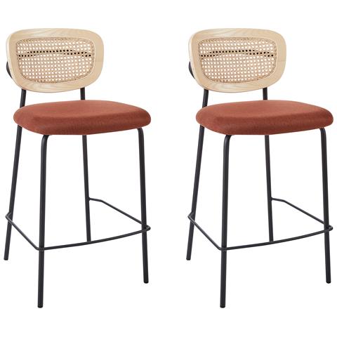 Set Di 2 Sedie Alte Mayetta Rattan Arancione - Foto 2