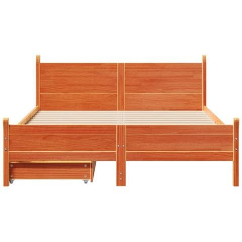 Letto senza Materasso Marrone Cera 120x200 cm in Legno di Pino - Foto 2