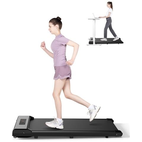 Tapis Roulant Elettrico, Rattatree Walking Pad, 2 In 1 Tapis Roulant Sotto La Scrivania, 1-10 Km/h Walking Pad, Display A Lcd, Nessuna Installazione, Noir - Foto 1