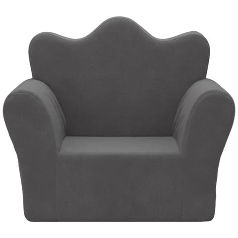 Divano Per Bambini Antracite In Morbido Peluche - Foto 3