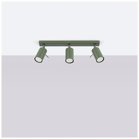 Lampada Da Soffitto Ring 3l Verde Oliva Sl. 1502 - Moderno Lampada Da Soffitto Verde Oliva 17x45x6 Cm - Foto 2