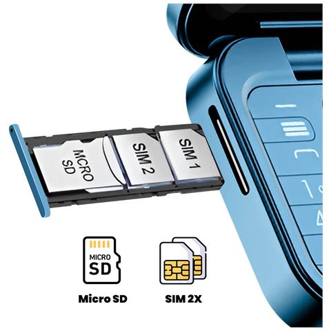 Telefono Servo I16 Blu 16 GB Dual Sim Display 1.77" HD Micro USB V2.0 Radio Fm - Foto 5