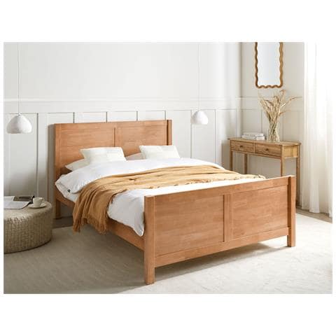 Letto Legno Champagnat 140 X 200 Cm Marrone Chiaro - Foto 1