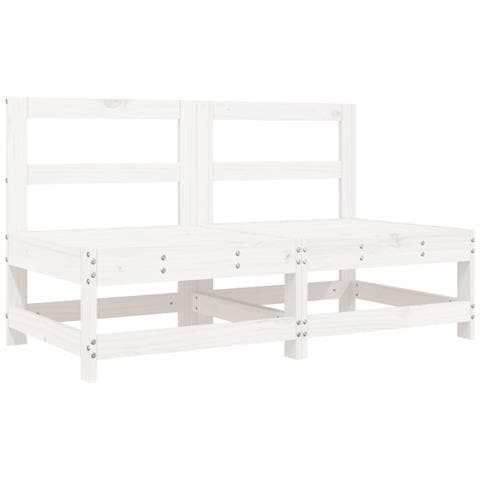 Set Salotto Da Giardino 6 Pz Bianco In Legno Massello Di Pino - Foto 3