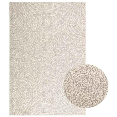 Tappeto Zizur Crema 140x200 Cm Aspetto Iuta Interni Ed Esterni - Foto 1