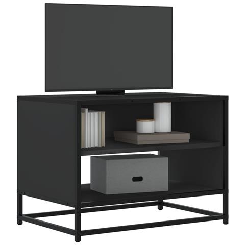 Mobile Porta Tv Nero 61x40x46 Cm In Truciolato E Metallo - Foto 1